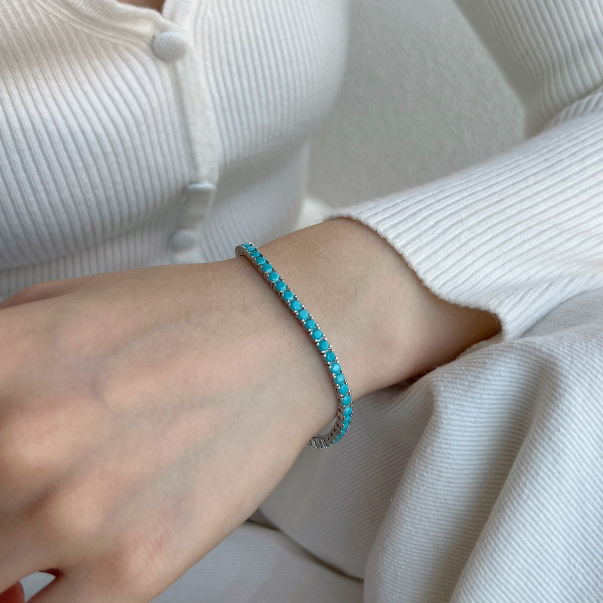 [Oramore Jewelry]Dainty Charming Round Cut Tennis Bracelet