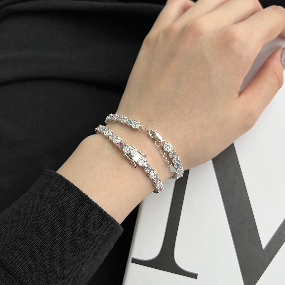 [Oramore Jewelry]Dazzling Radiant Multi Cut Daily Bracelet