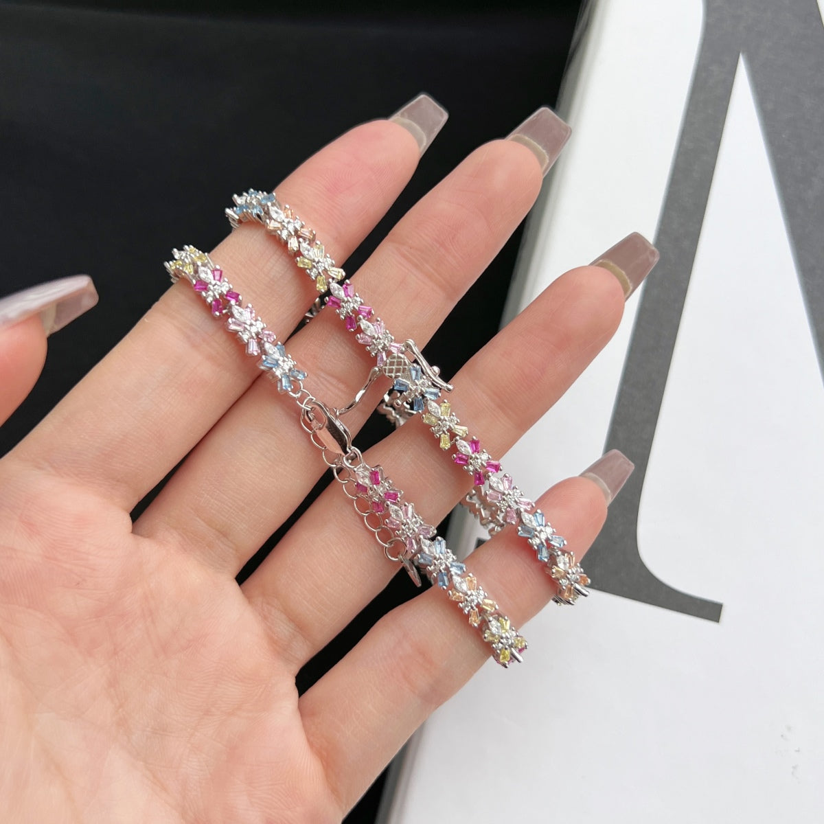 [Oramore Jewelry]Radiant Colorful Emerald Cut Party Bracelet
