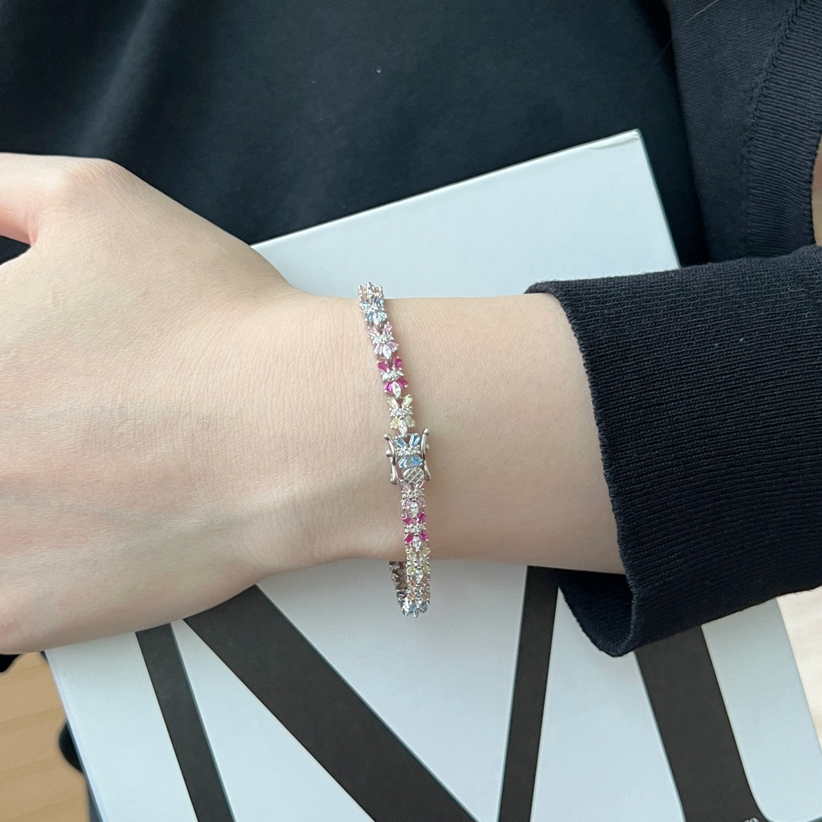 [Oramore Jewelry]Radiant Colorful Emerald Cut Party Bracelet