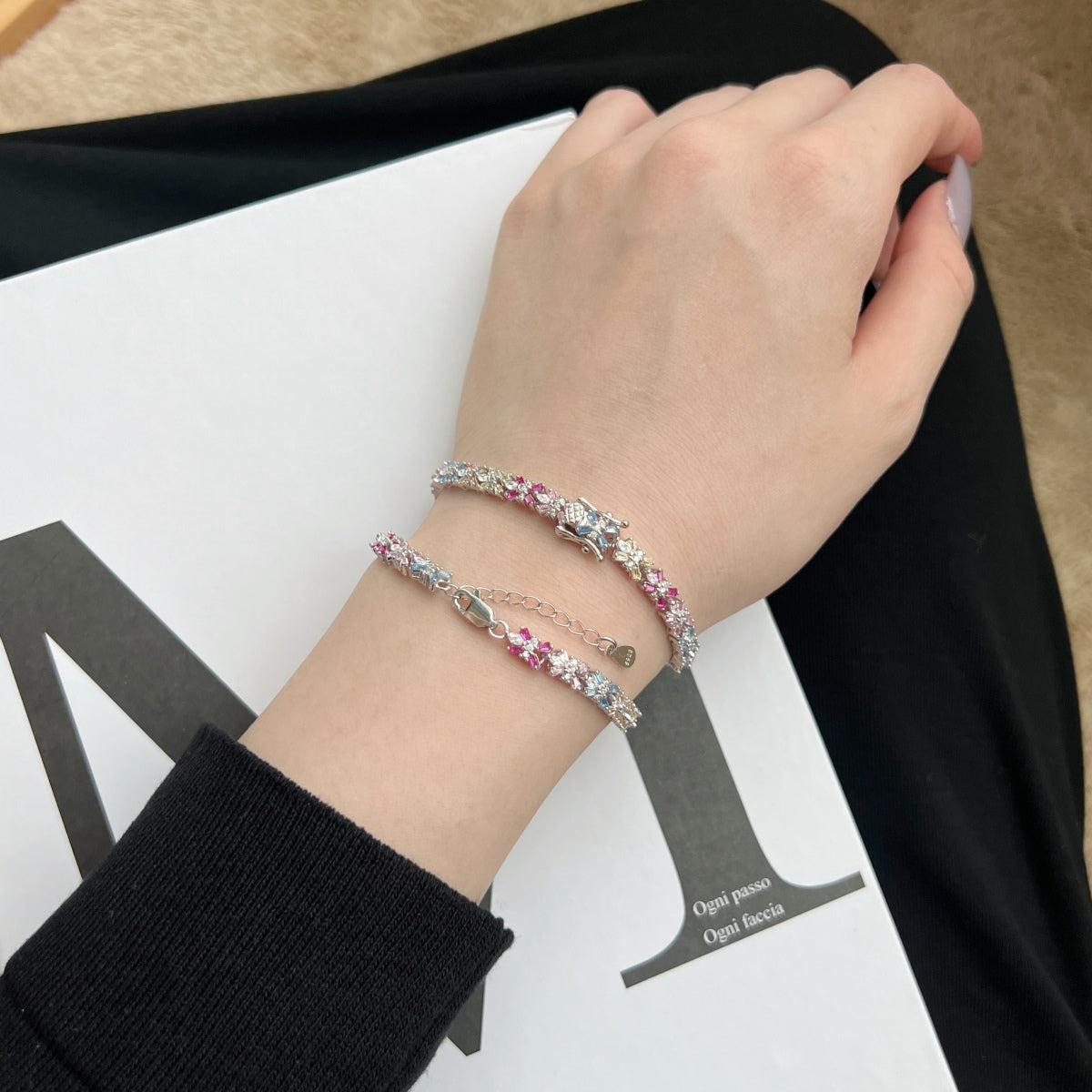 [Oramore Jewelry]Radiant Colorful Emerald Cut Party Bracelet