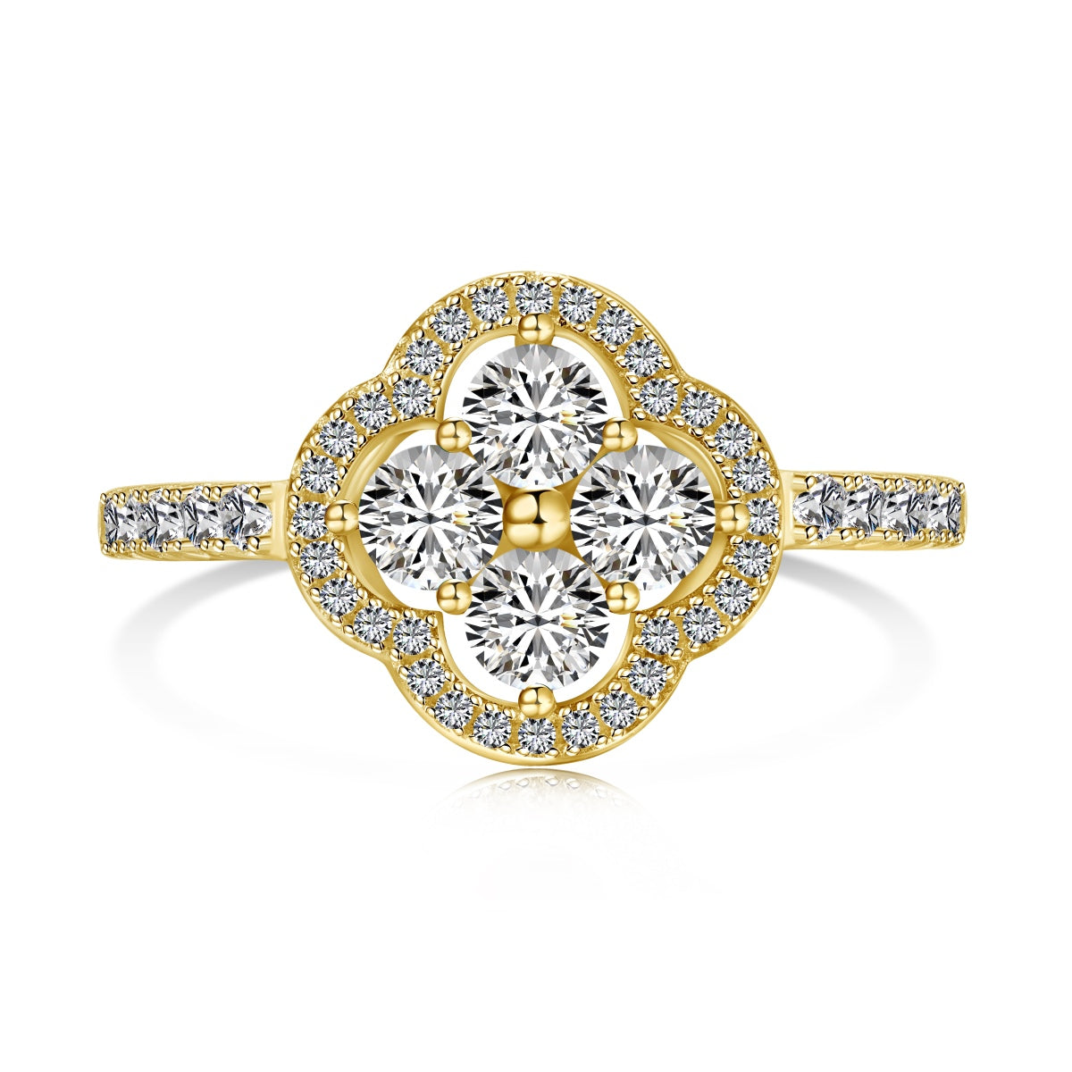 [Oramore Jewelry]Four Leaf Clover Flower Design Ring