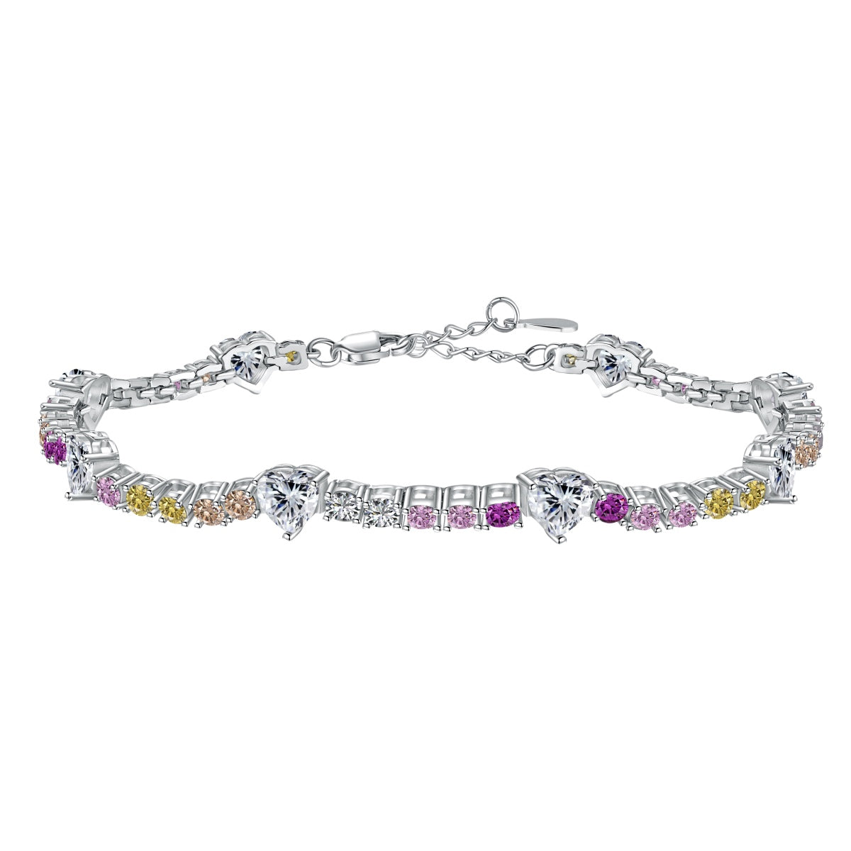 [Oramore Jewelry]Romantic Heart Shape Round Cut Lover Bracelet