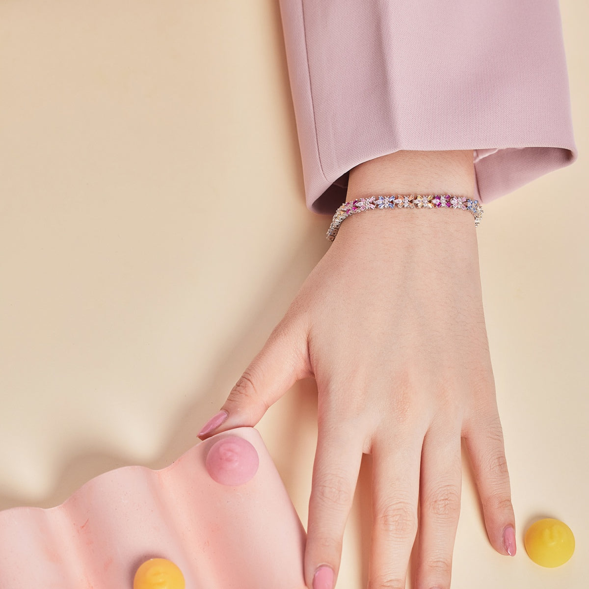 [Oramore Jewelry]Radiant Colorful Emerald Cut Party Bracelet