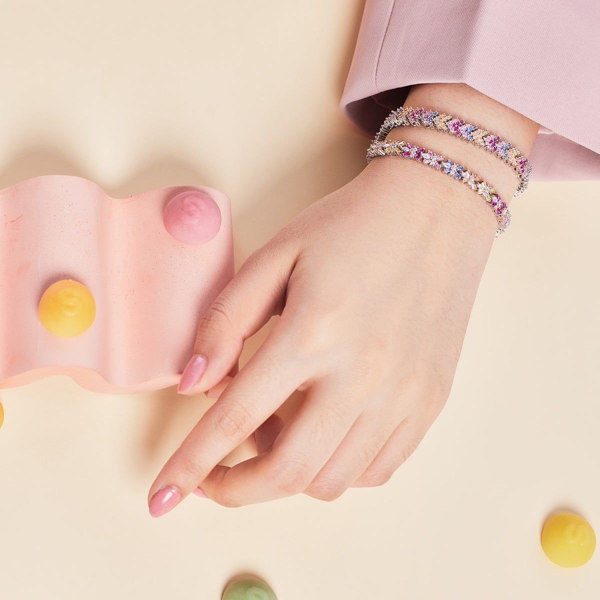 [Oramore Jewelry]Ornate Sparkling Round Cut Party Bracelet