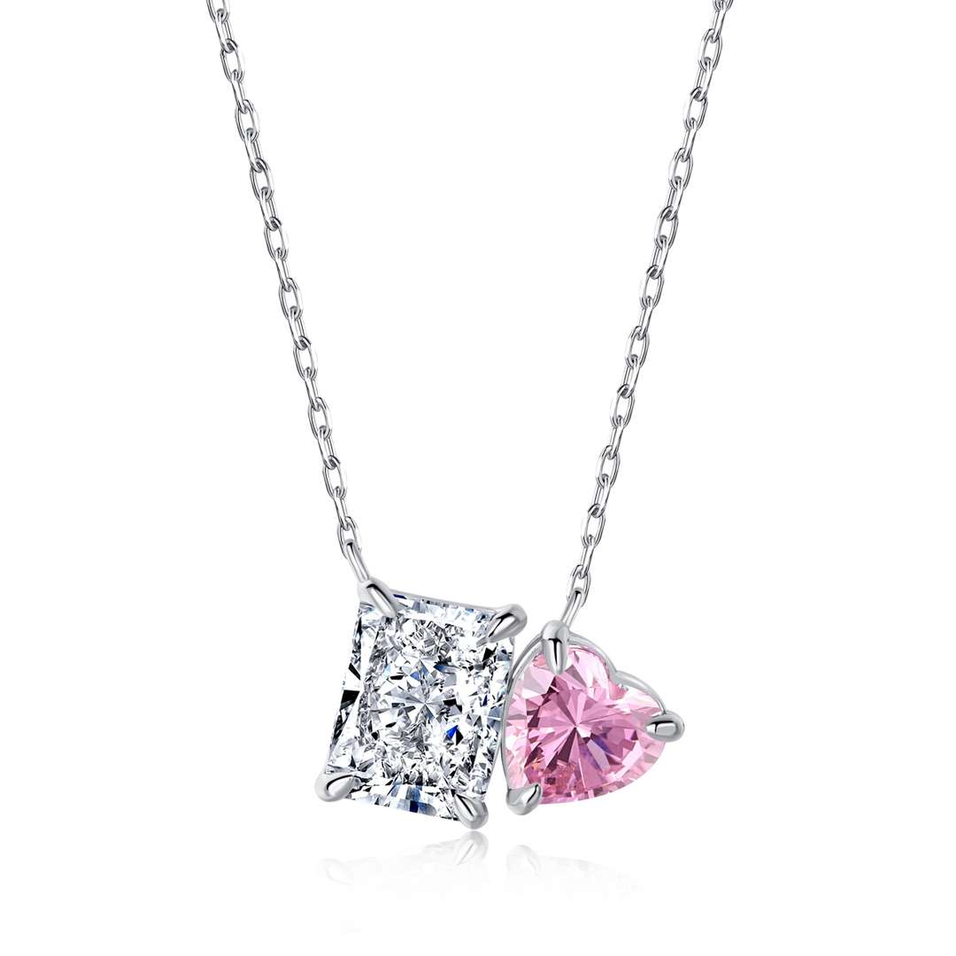 [Oramore Jewelry]Dazzling Square & Heart Shape Necklace