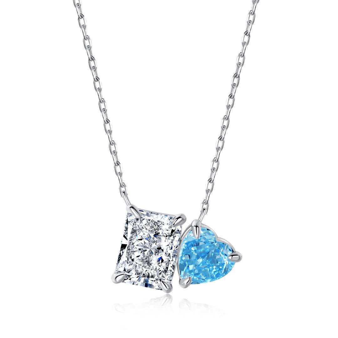 [Oramore Jewelry]Dazzling Square & Heart Shape Necklace