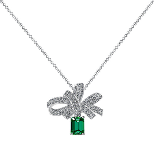 [Oramore Jewelry]Luxurious Flower Shape Emerald Cut Necklace