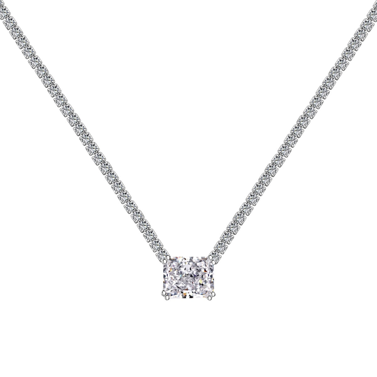 [Oramore Jewelry]4.0 Carat Elegant Radiant Cut Necklace
