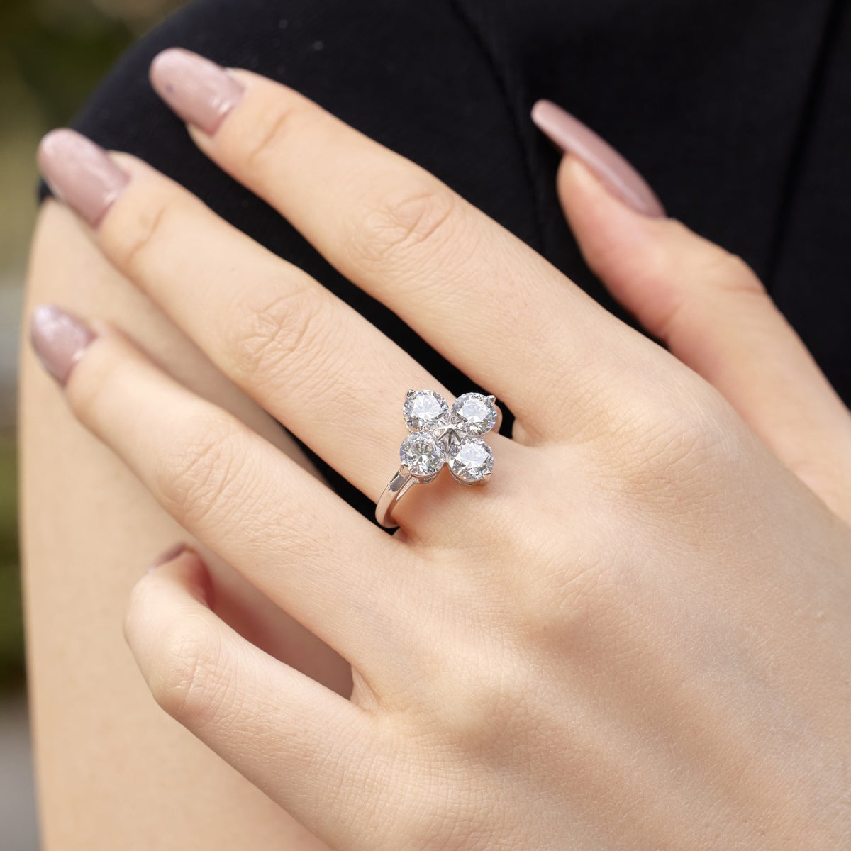 [Oramore Jewelry]Four-Leaf Clover Eight-Pointed Star Ring