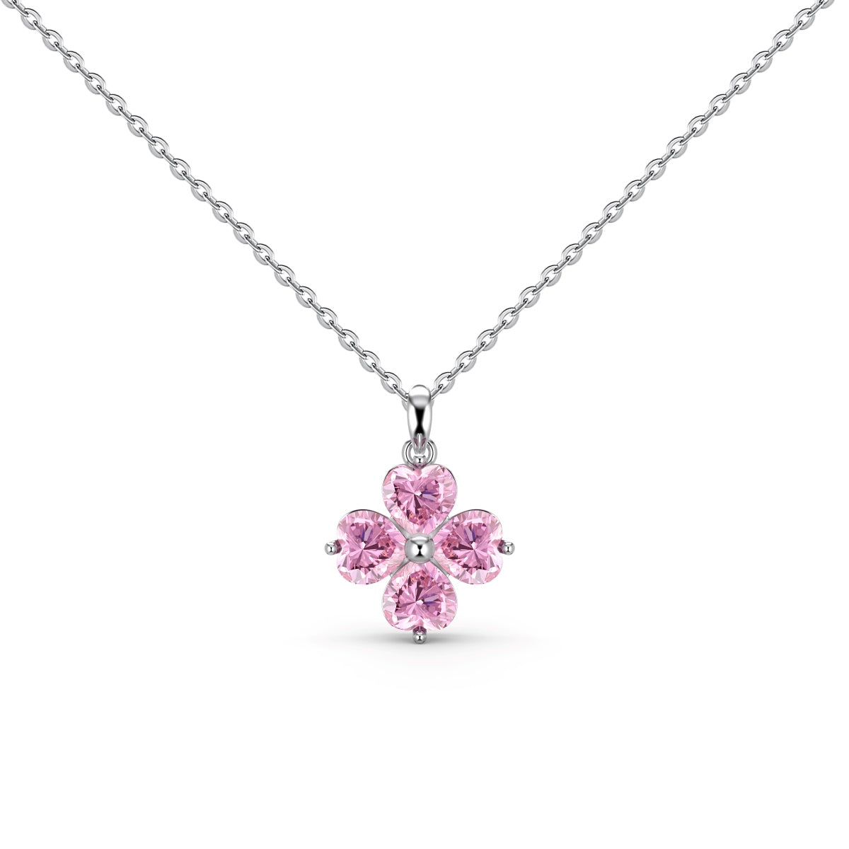 [Oramore Jewelry]Heart-Shaped Four-Leaf Clover Bead Necklace