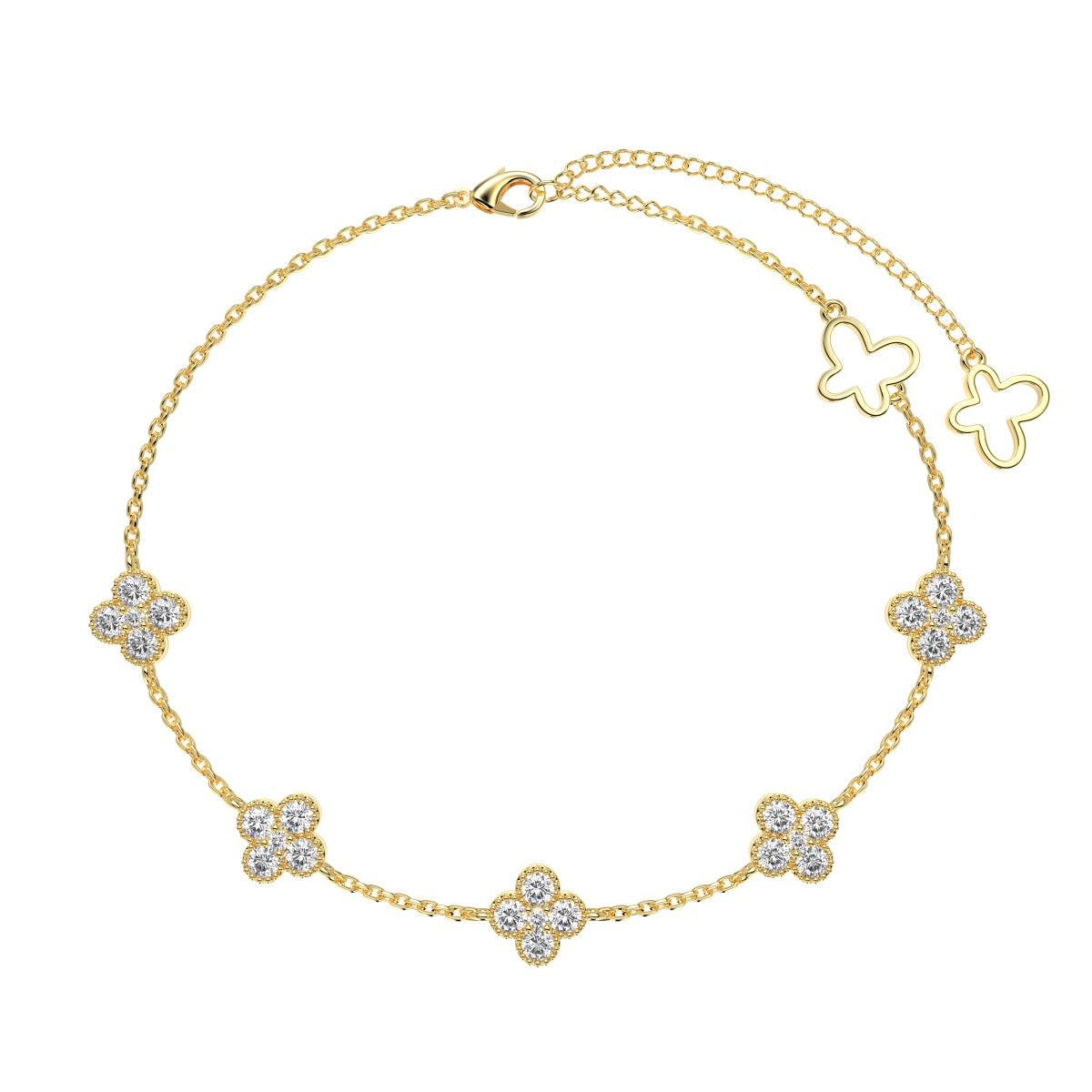[Oramore Jewelry]Four-Leaf Clover Hollow Butterfly Bracelet