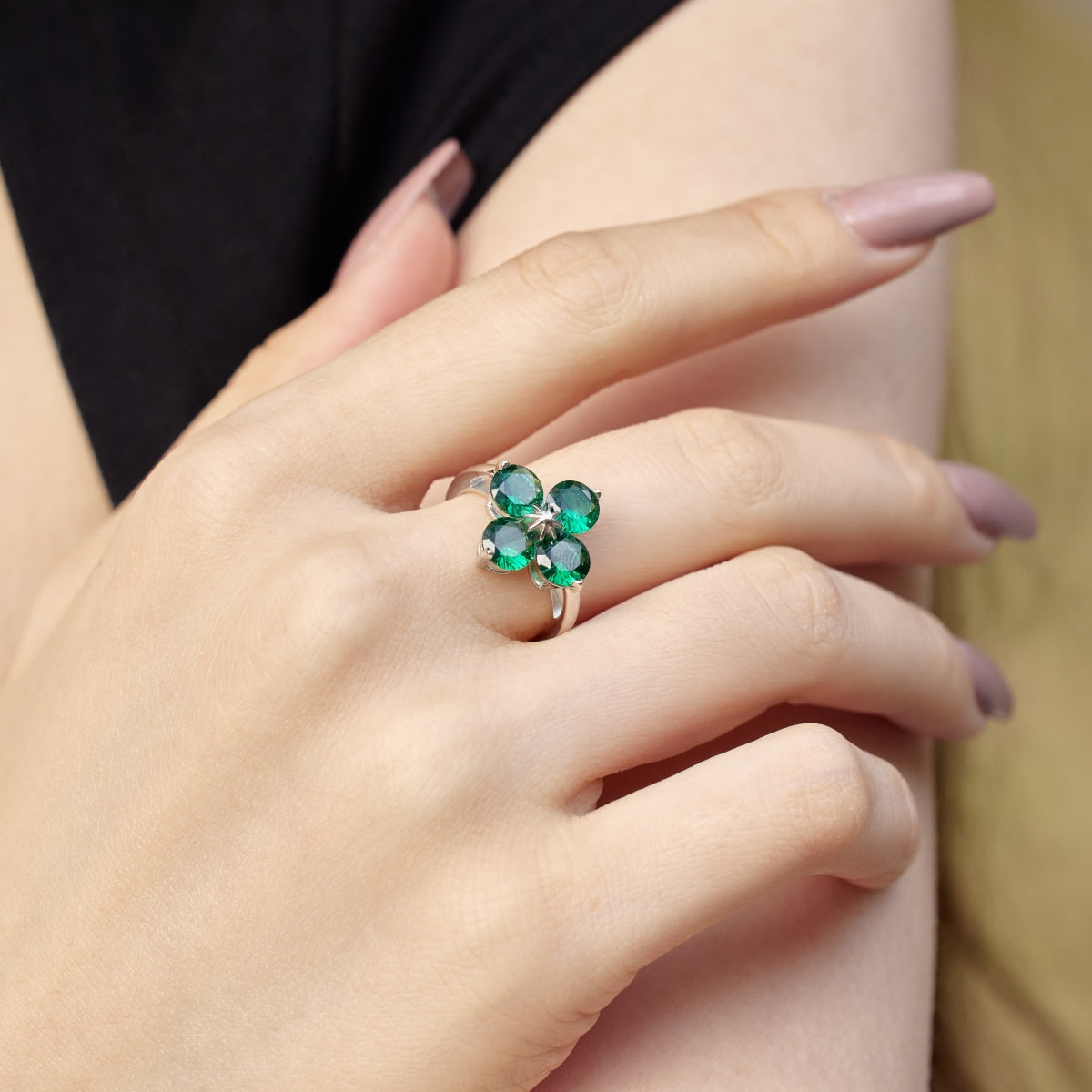 [Oramore Jewelry]Four-Leaf Clover Eight-Pointed Star Ring