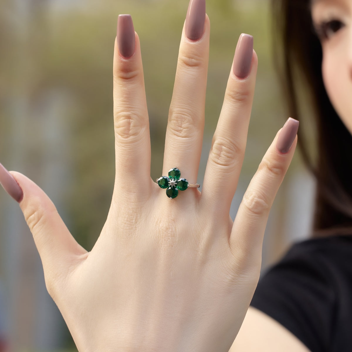 [Oramore Jewelry]Four-Leaf Clover Eight-Pointed Star Ring
