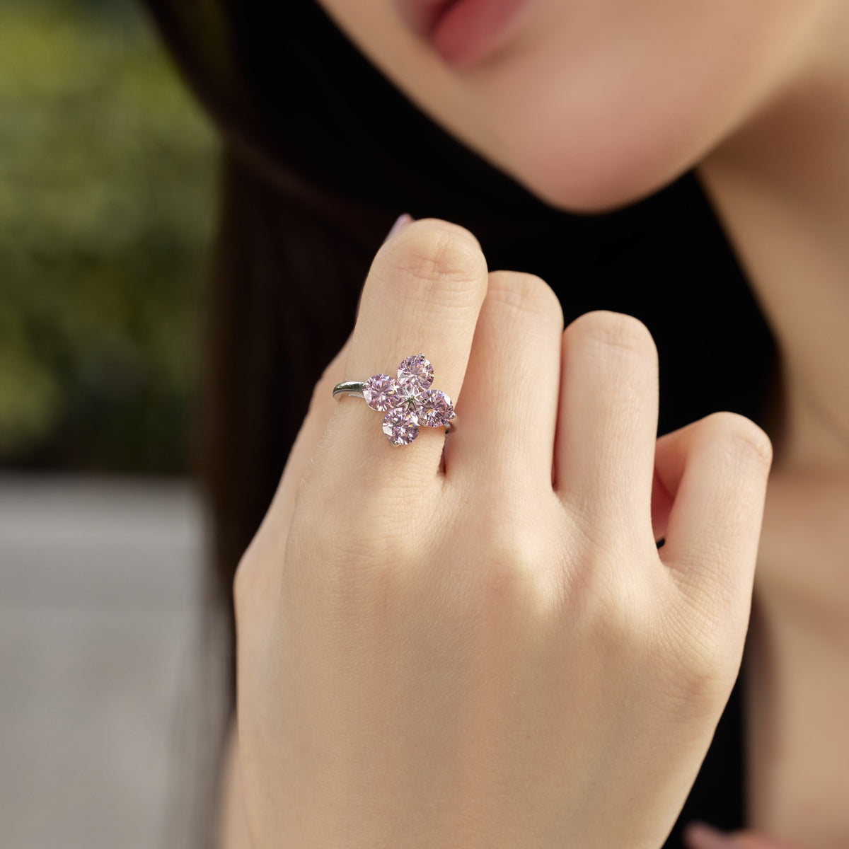 [Oramore Jewelry]Four-Leaf Clover Eight-Pointed Star Ring