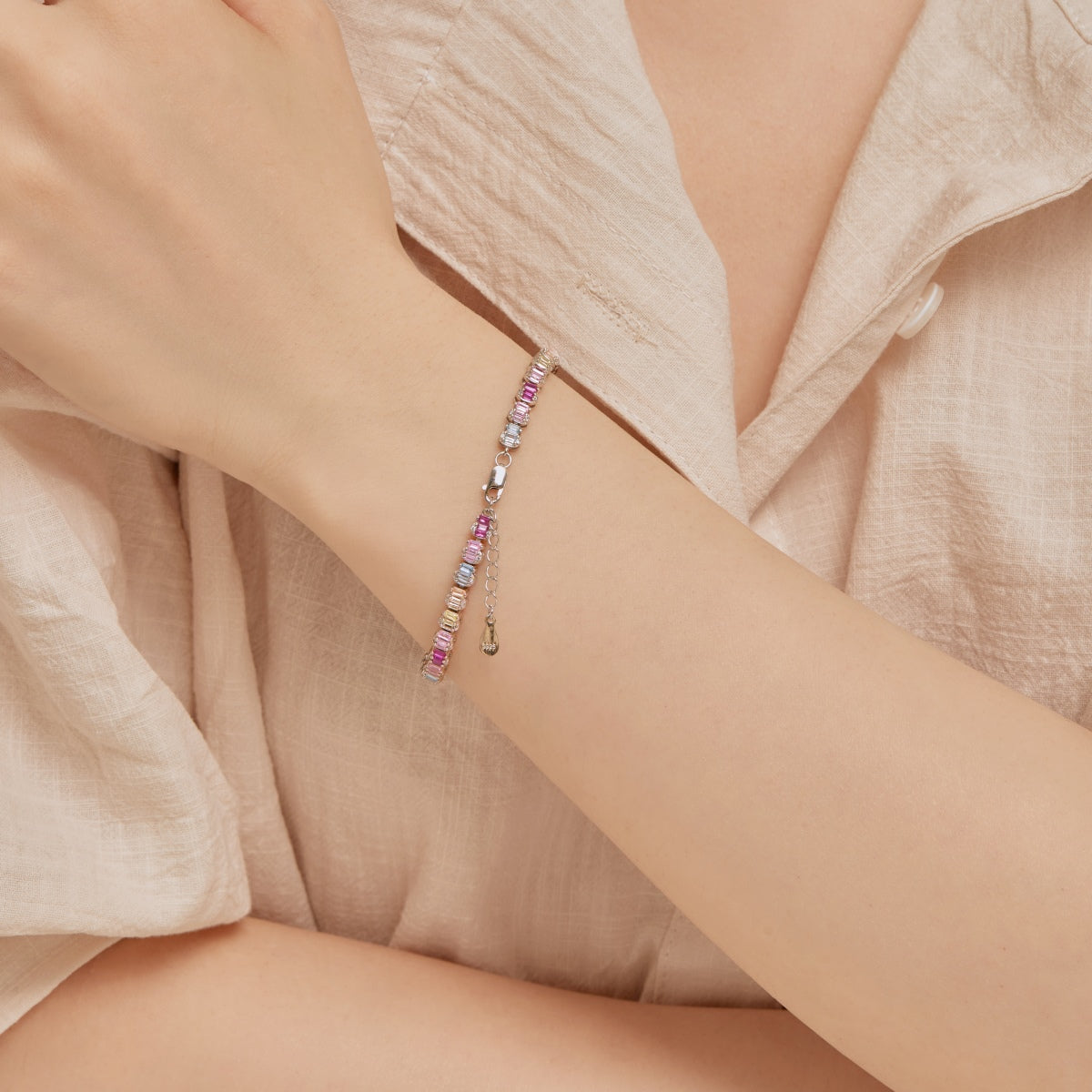 [Oramore Jewelry]Delicate Colorful Emerald Cut Party Bracelet