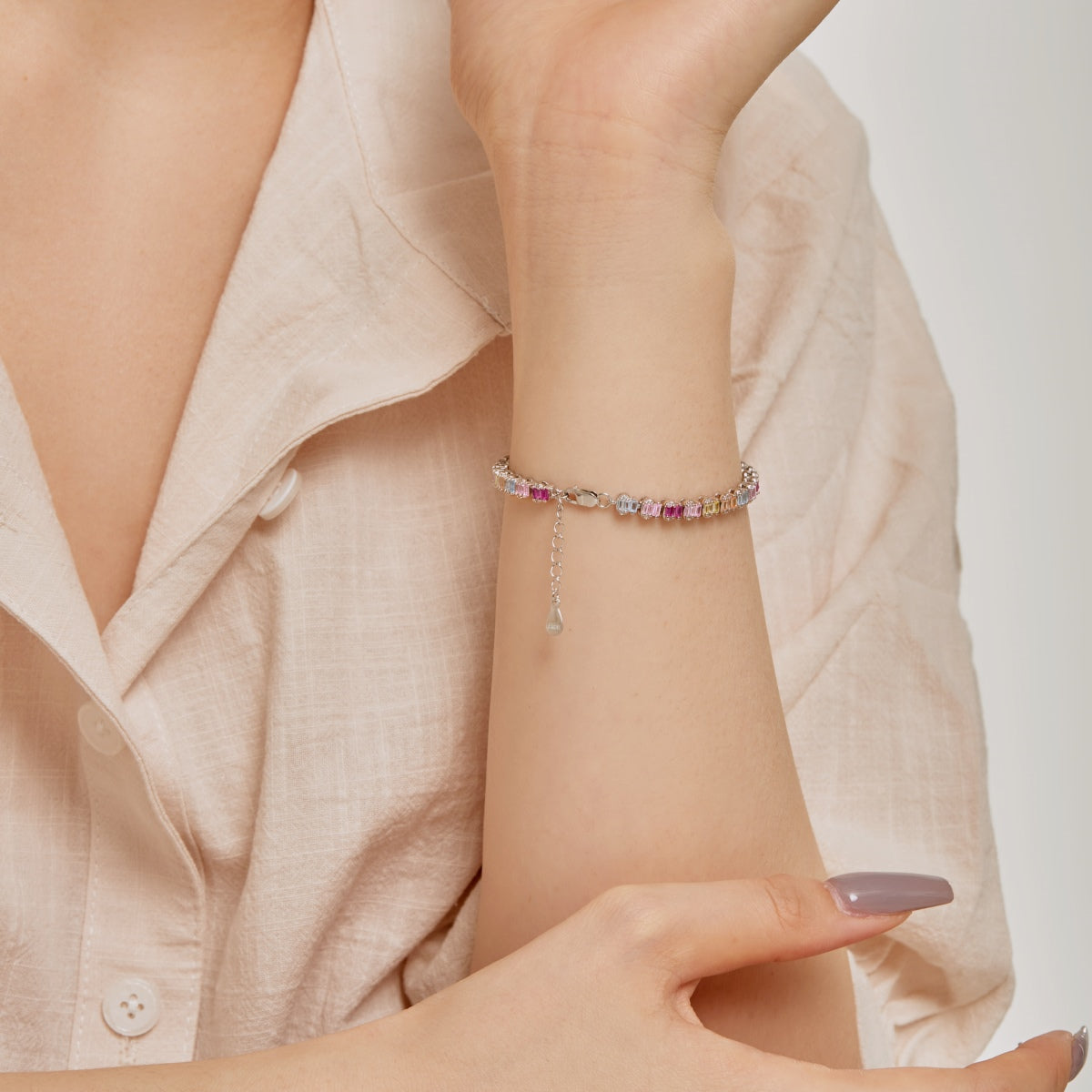 [Oramore Jewelry]Delicate Colorful Emerald Cut Party Bracelet