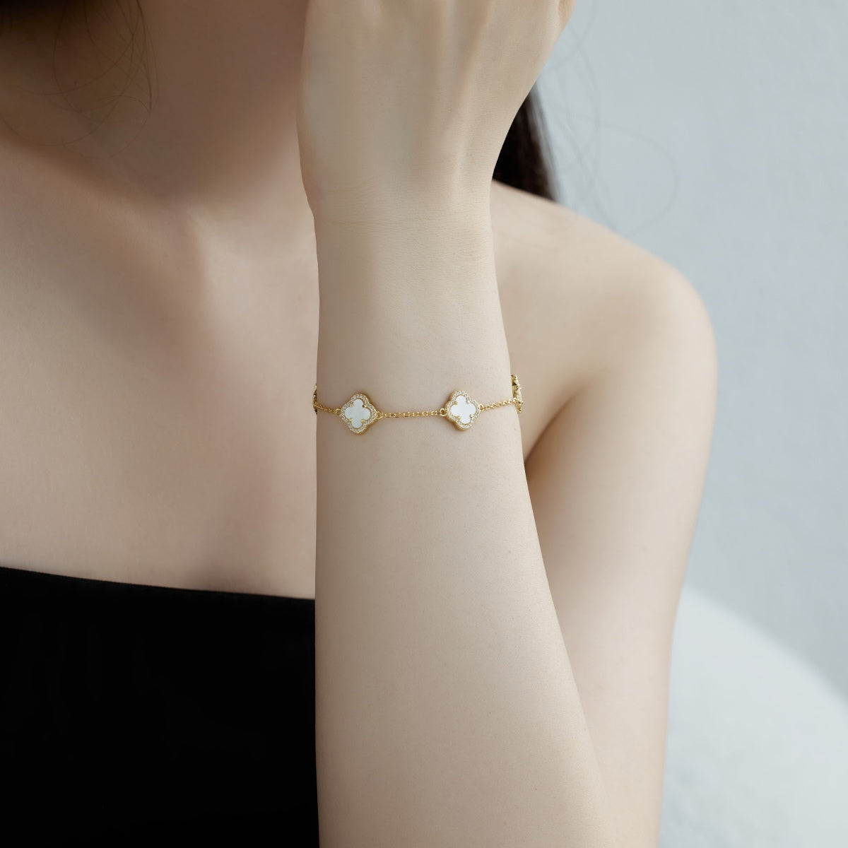 [Oramore Jewelry]Four-Leaf Clover Exquisite Bracelet