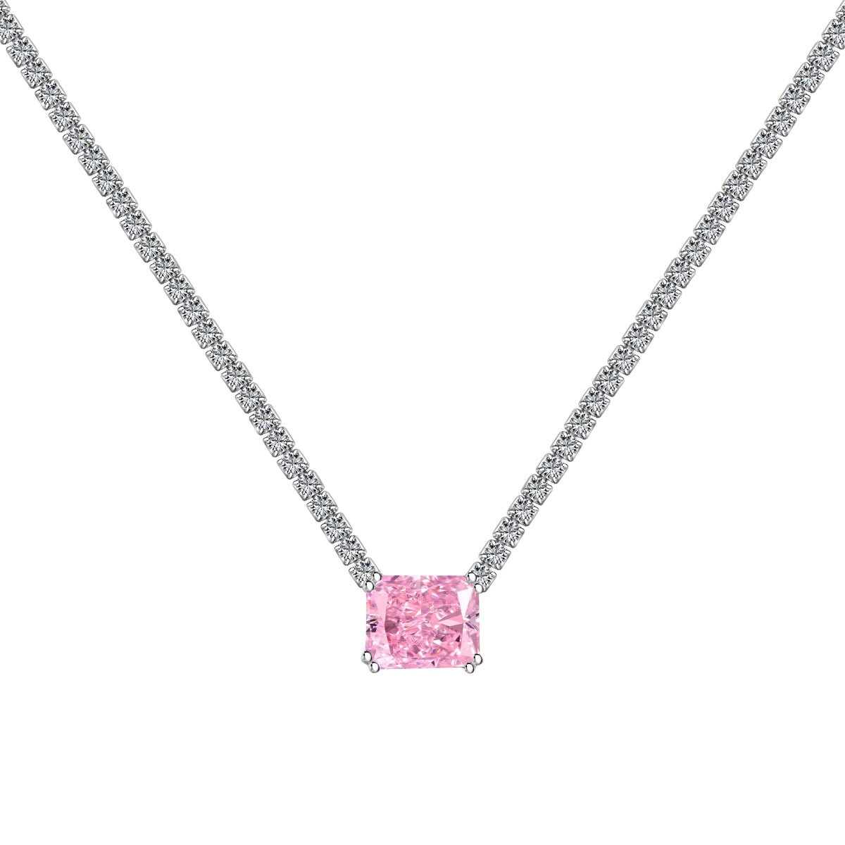 [Oramore Jewelry]4.0 Carat Elegant Radiant Cut Necklace