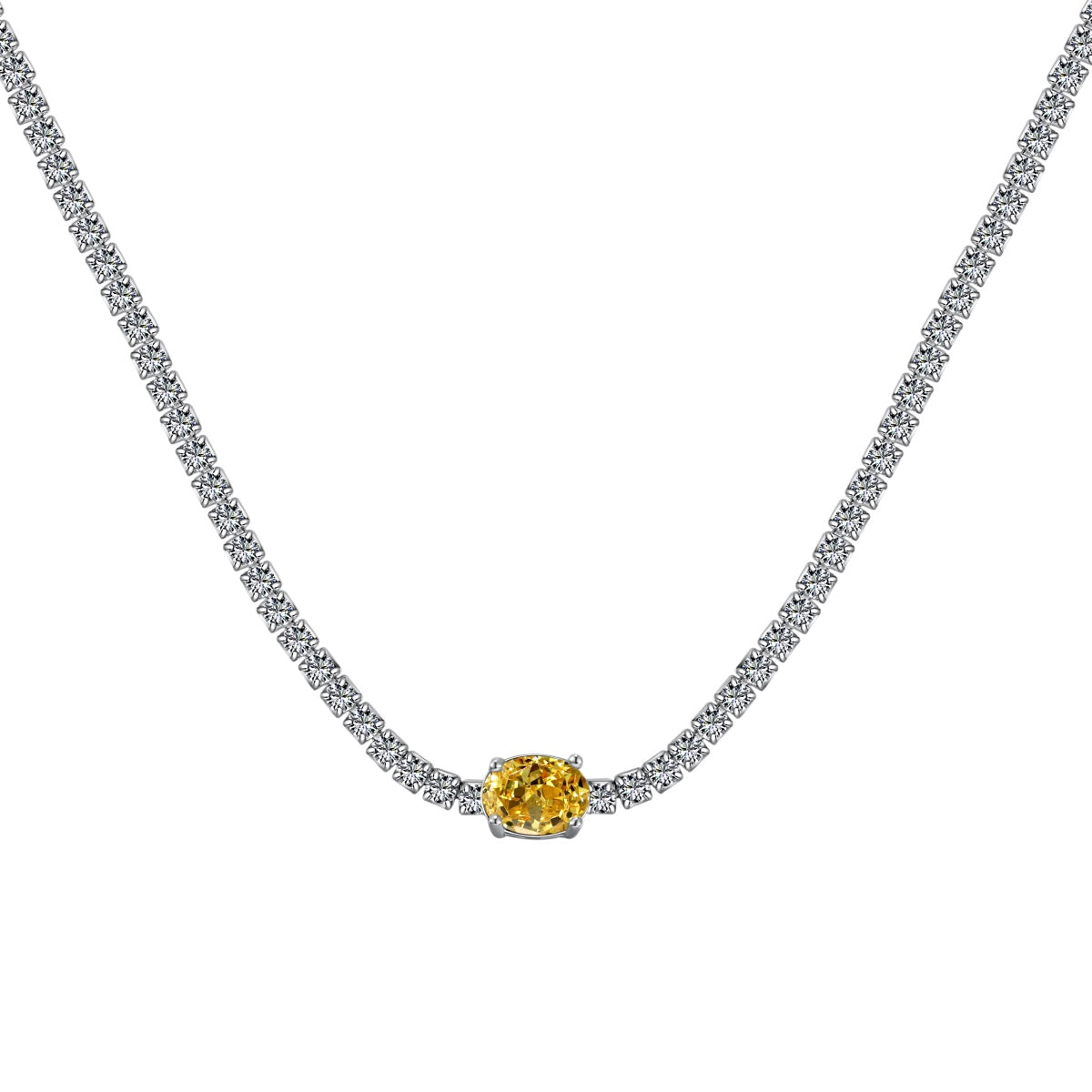 [Oramore Jewelry]1.0 Carat Shining Oval Cut Necklace