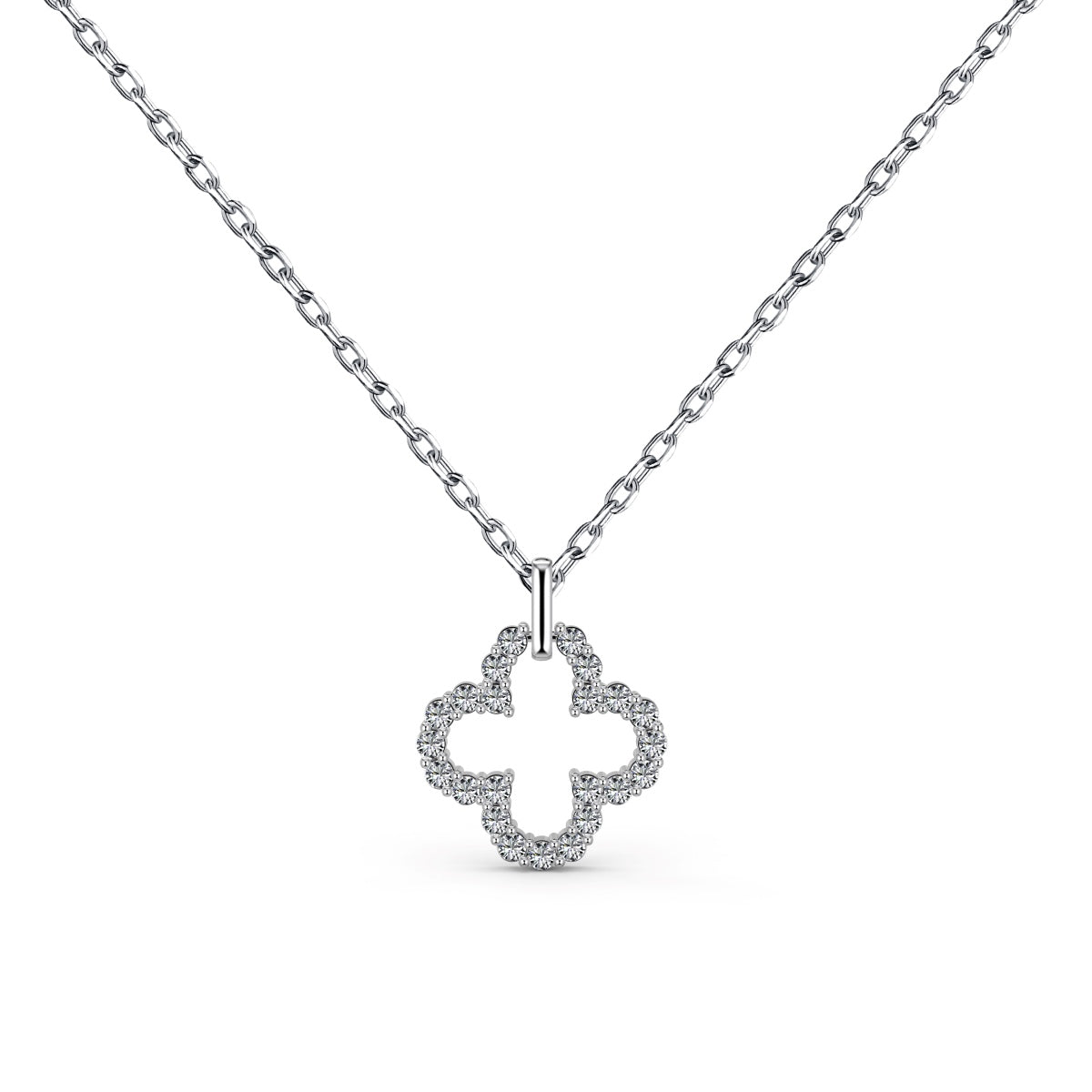 [Oramore Jewelry]Four-Leaf Clover Hollow Design Exquisite Necklace