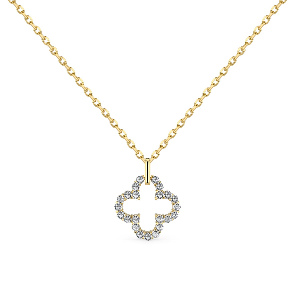[Oramore Jewelry]Four-Leaf Clover Hollow Design Exquisite Necklace