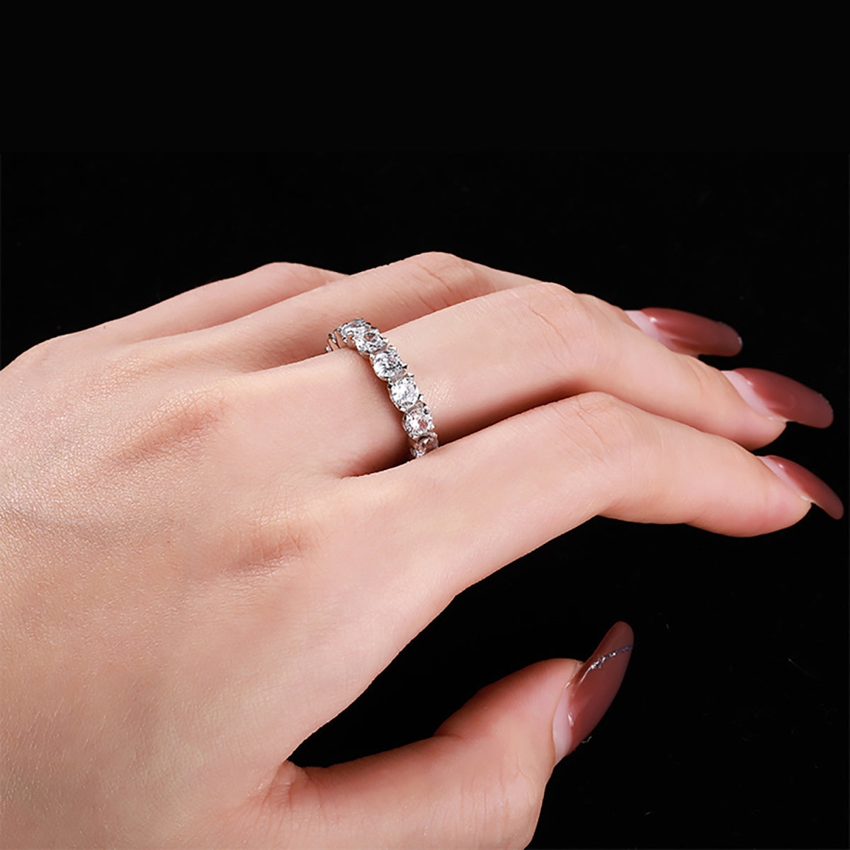 [Oramore Jewelry]Eternity Round Cut Tennis Ring