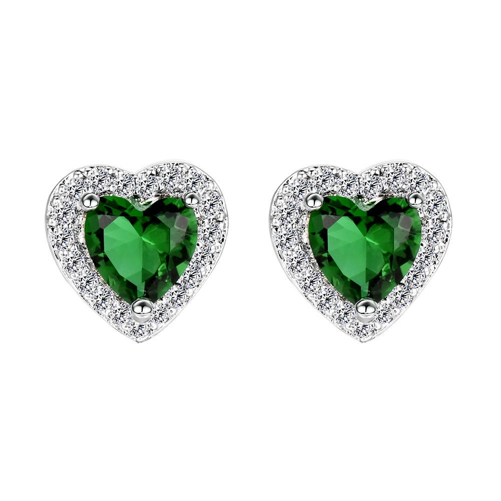 [Oramore Jewelry]Dazzling Heart Shape Lover Earrings