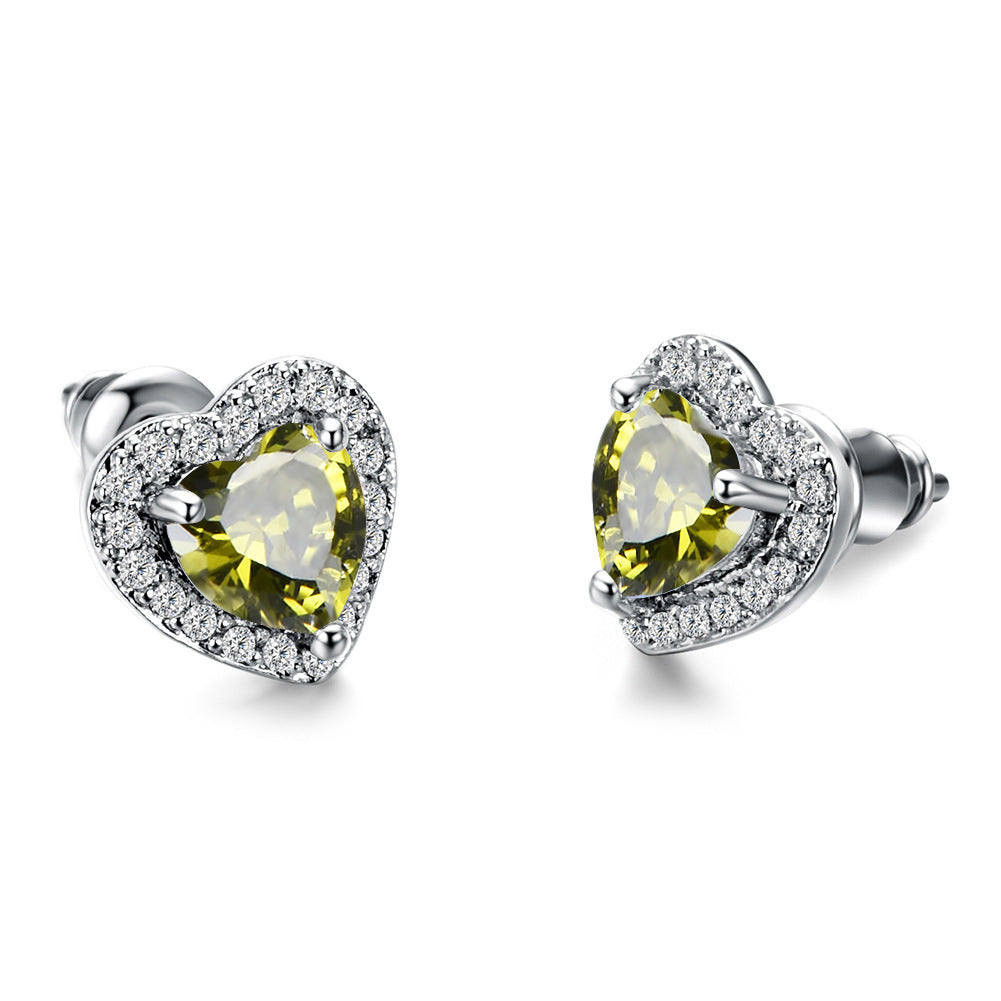 [Oramore Jewelry]Dazzling Heart Shape Lover Earrings