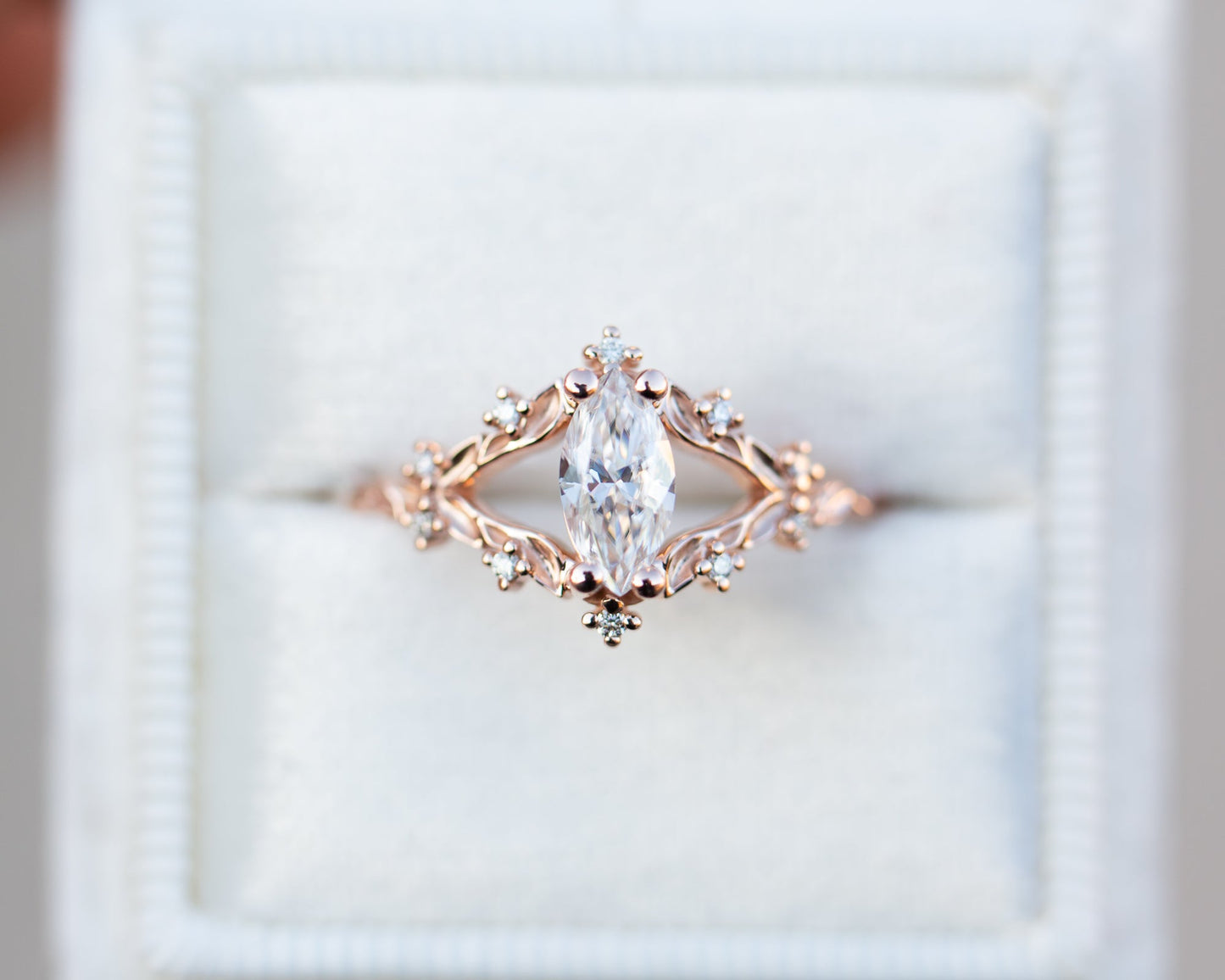 [Oramore Jewelry]Briar rose with marquise moissanite