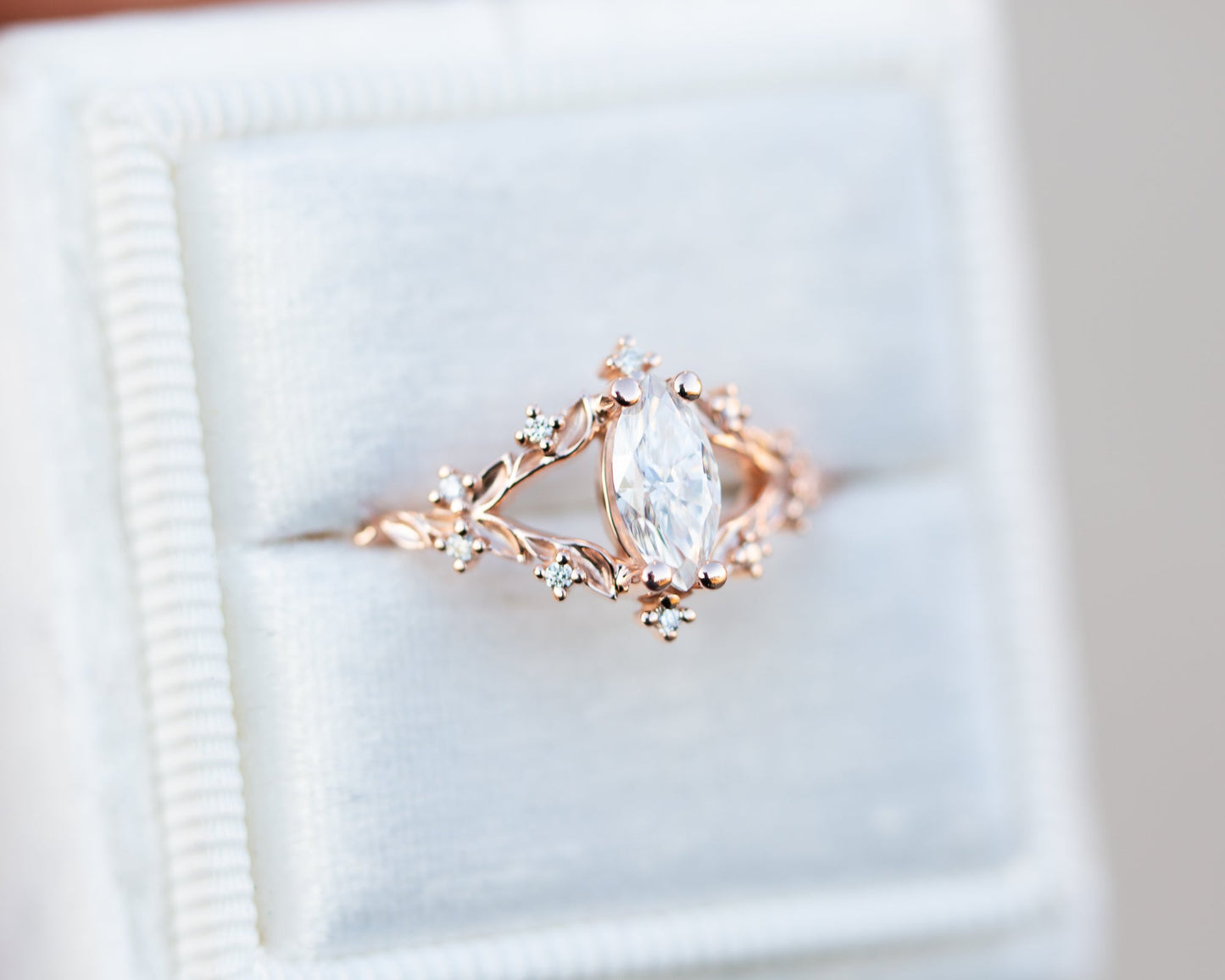 [Oramore Jewelry]Briar rose with marquise moissanite