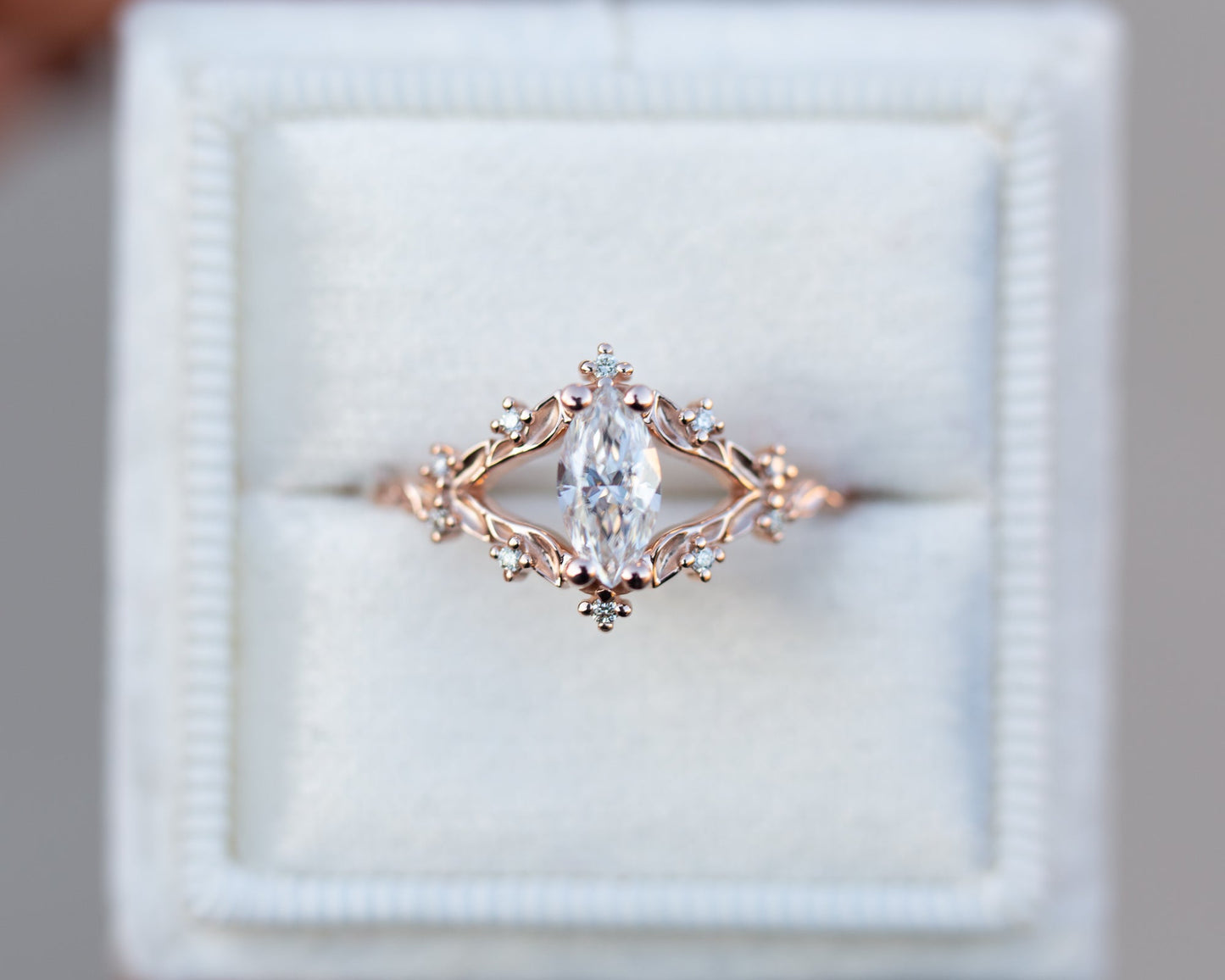 [Oramore Jewelry]Briar rose with marquise moissanite