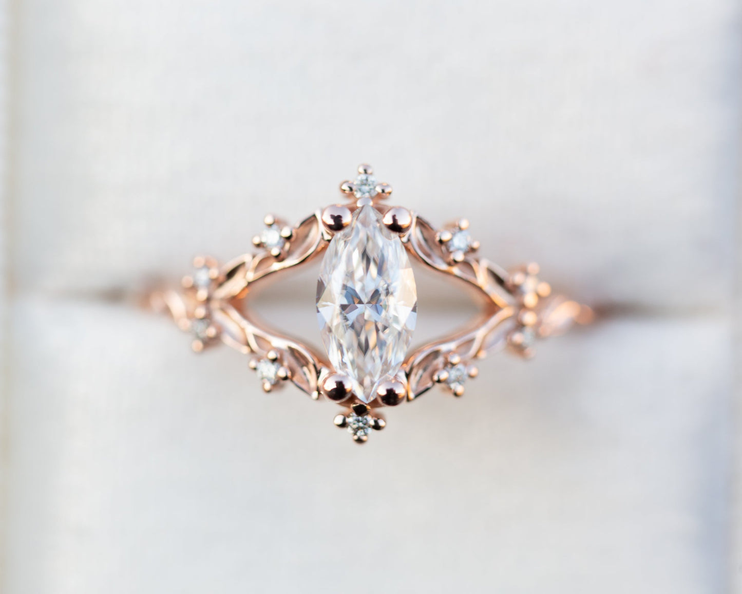 [Oramore Jewelry]Briar rose with marquise moissanite