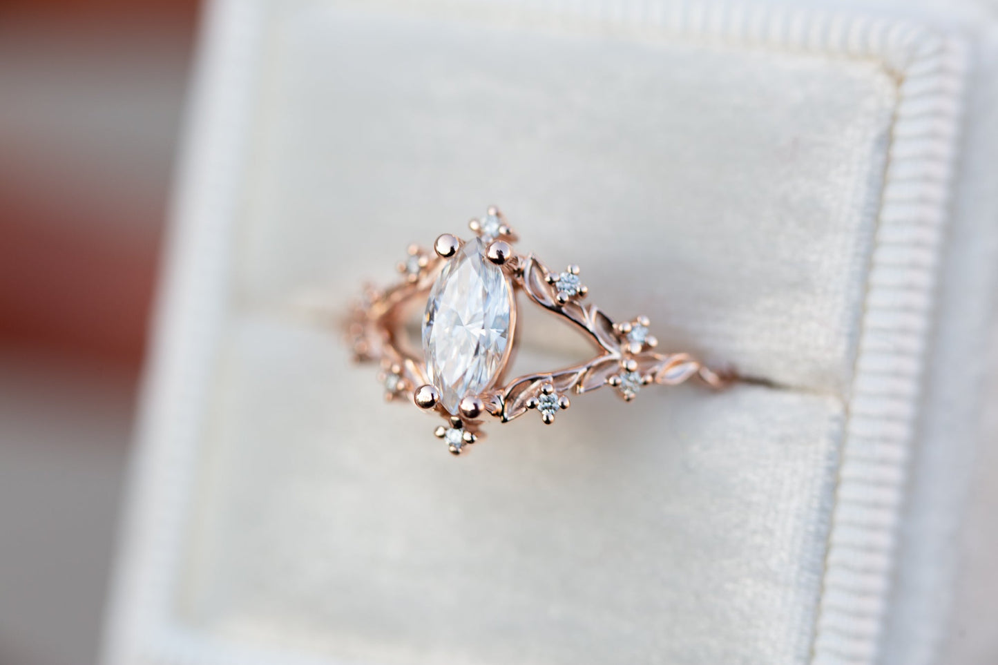 [Oramore Jewelry]Briar rose with marquise moissanite