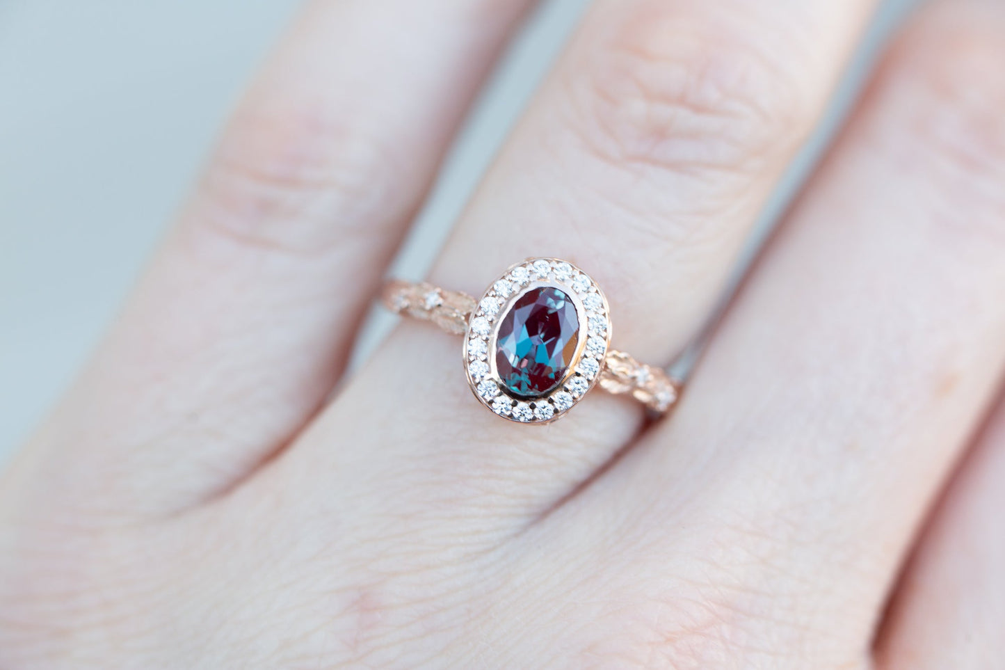 [Oramore Jewelry]Crown of thorns with oval lab alexandrite