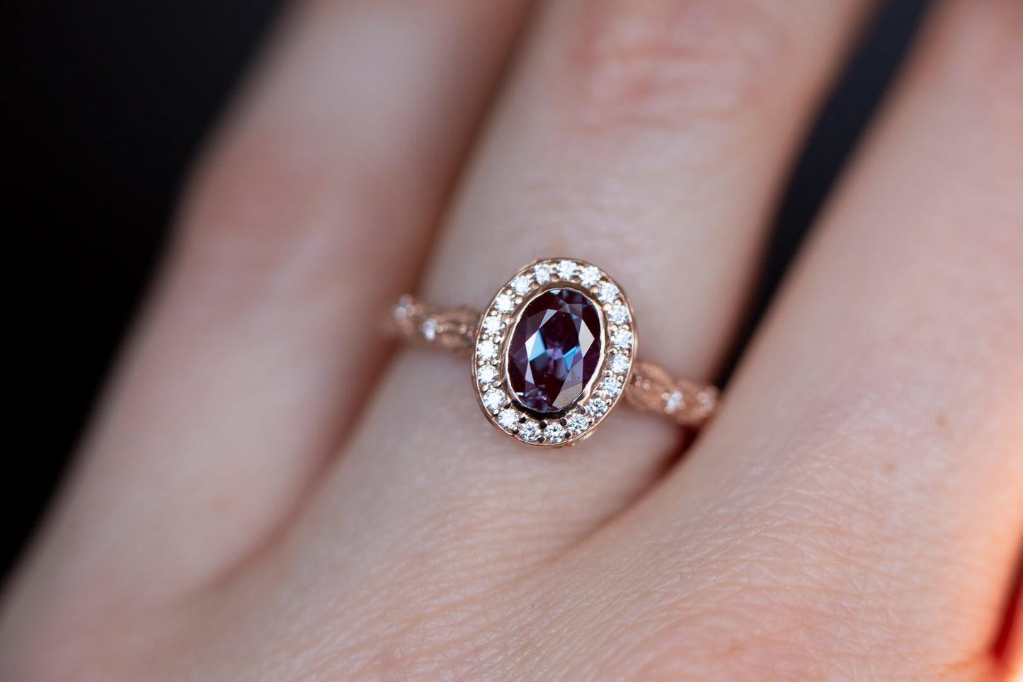 [Oramore Jewelry]Crown of thorns with oval lab alexandrite