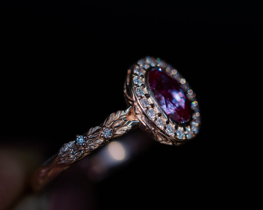[Oramore Jewelry]Crown of thorns with oval lab alexandrite