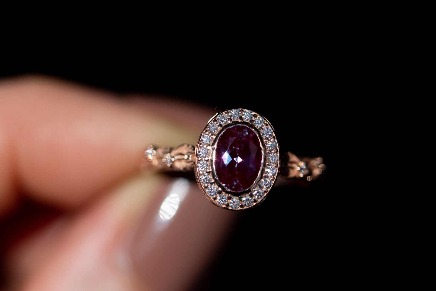 [Oramore Jewelry]Crown of thorns with oval lab alexandrite