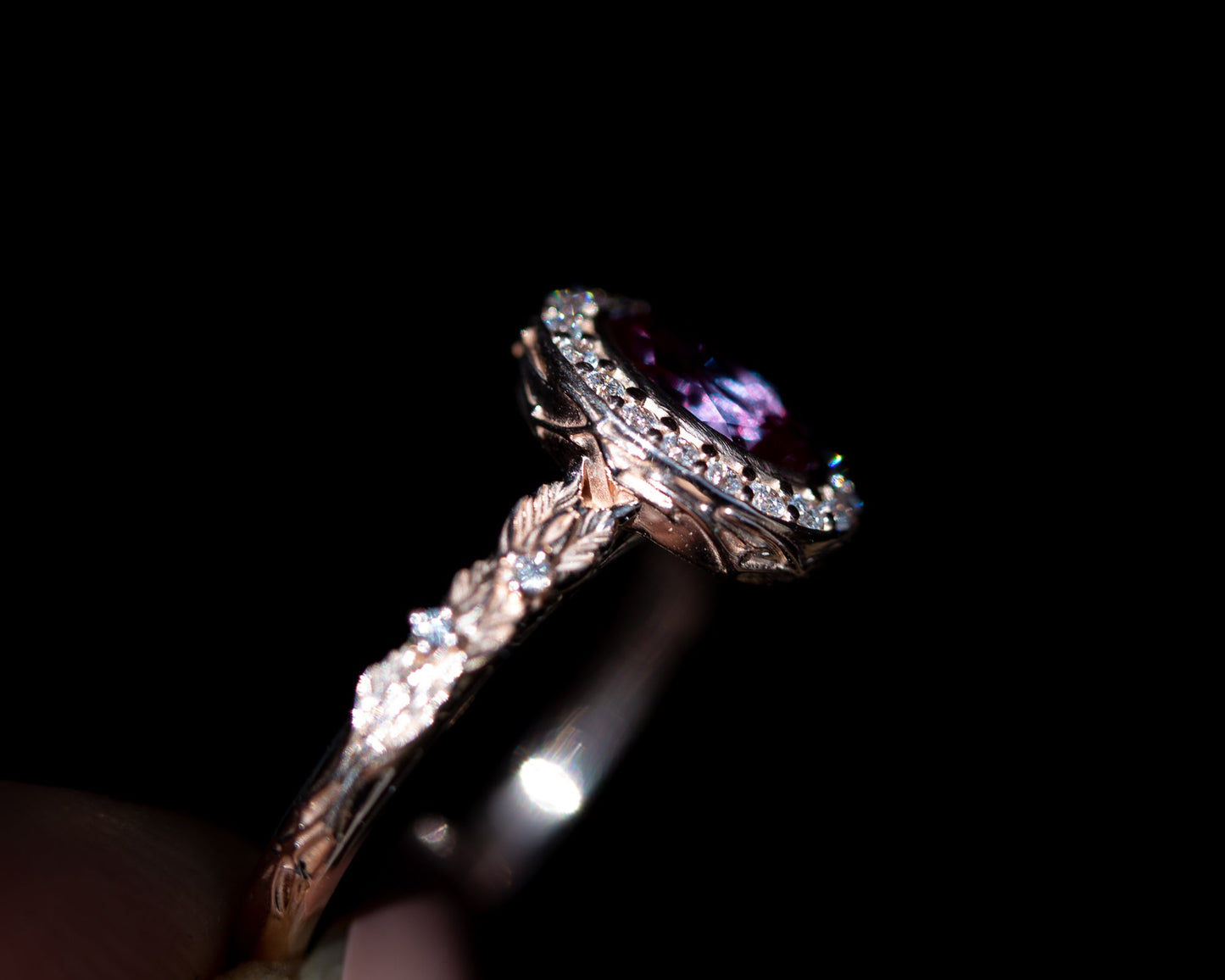 [Oramore Jewelry]Crown of thorns with oval lab alexandrite