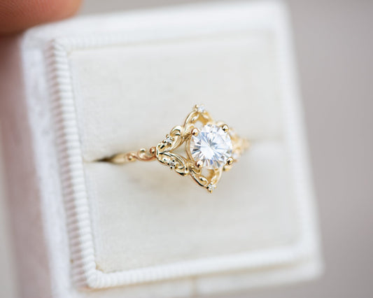 [Oramore Jewelry]Aurora setting with 6mm round moissanite