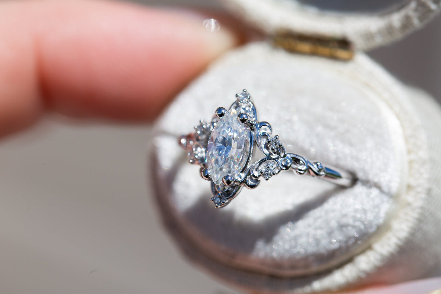 [Oramore Jewelry]Aurora setting with marquise moissanite