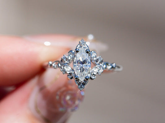 [Oramore Jewelry]Aurora setting with marquise moissanite