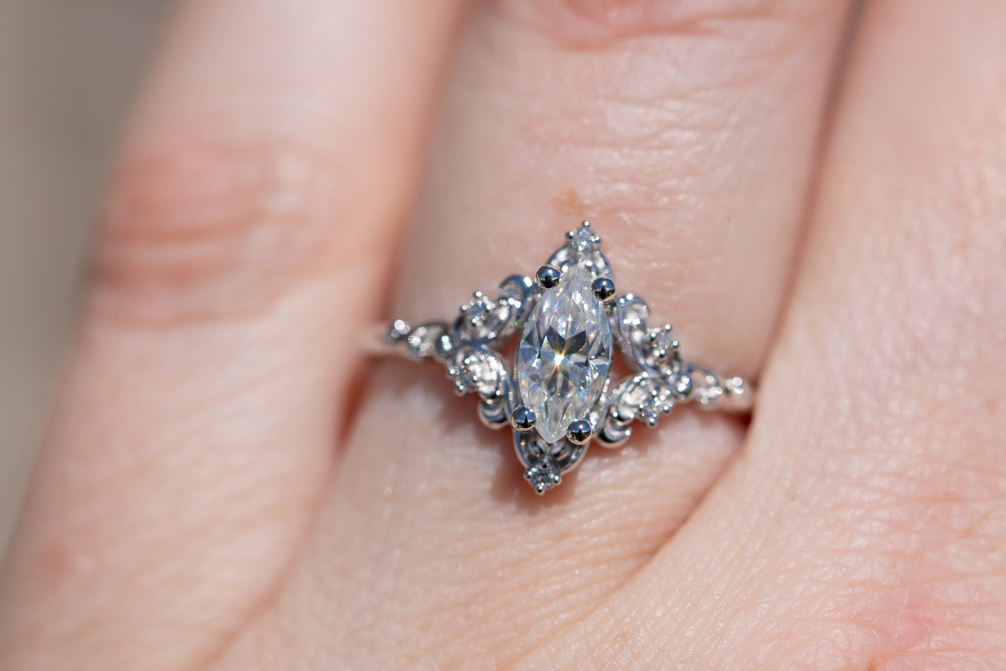 [Oramore Jewelry]Aurora setting with marquise moissanite