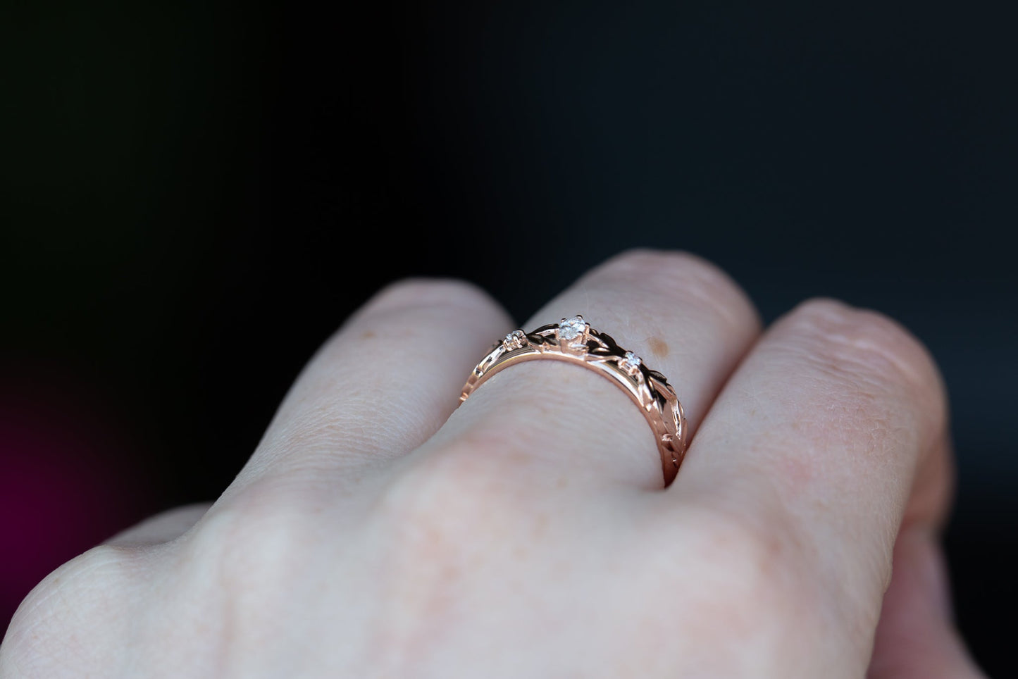 [Oramore Jewelry]Wide unisex briar band with marquise center