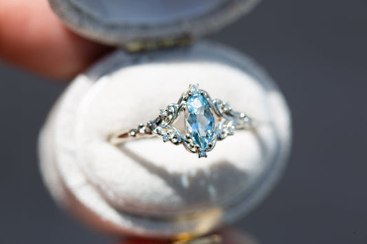[Oramore Jewelry]Aurora setting with marquise aquamarine