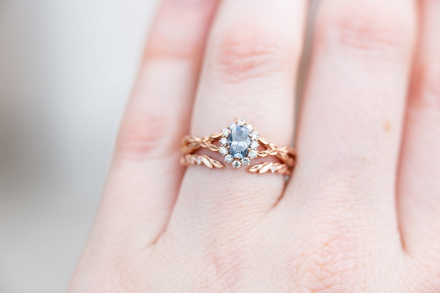 [Oramore Jewelry]Open leaf diamond wedding band