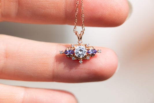 [Oramore Jewelry]Briar rose three stone necklace