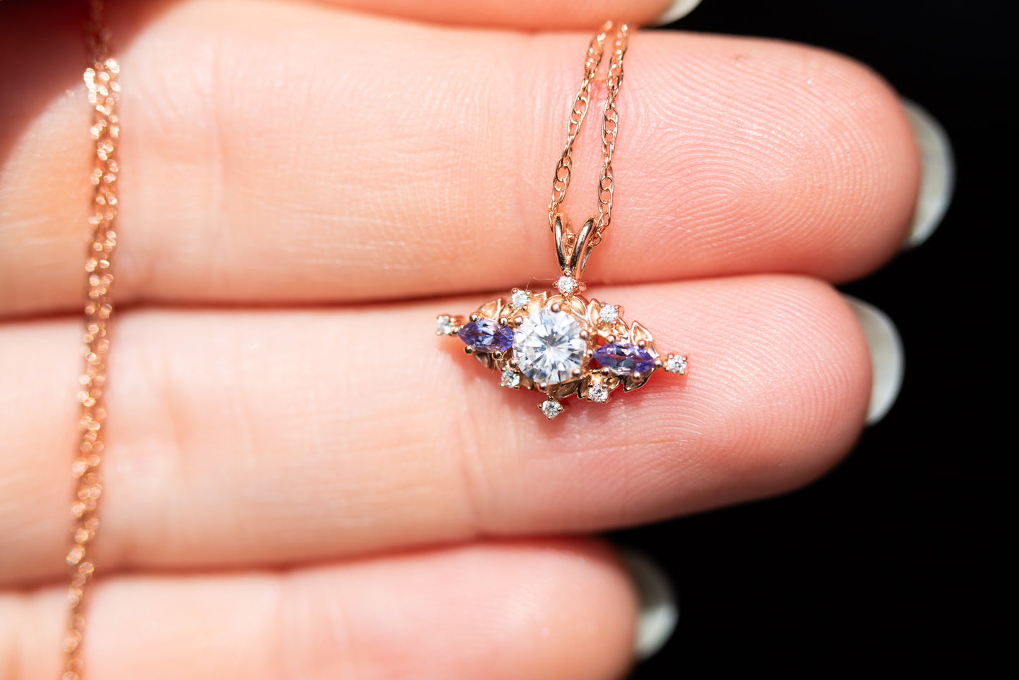 [Oramore Jewelry]Briar rose three stone necklace