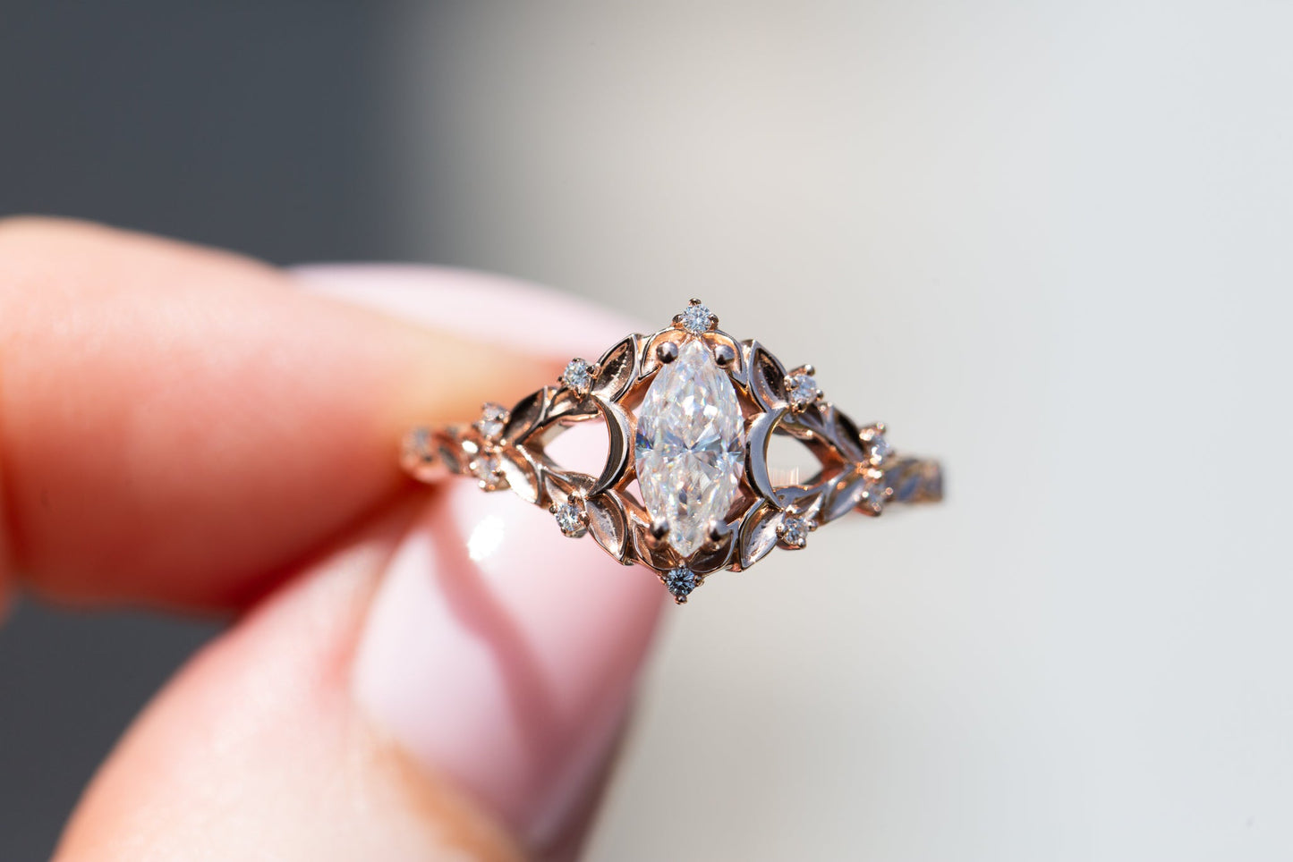 [Oramore Jewelry]Customize your own Briar moon setting with marquise center