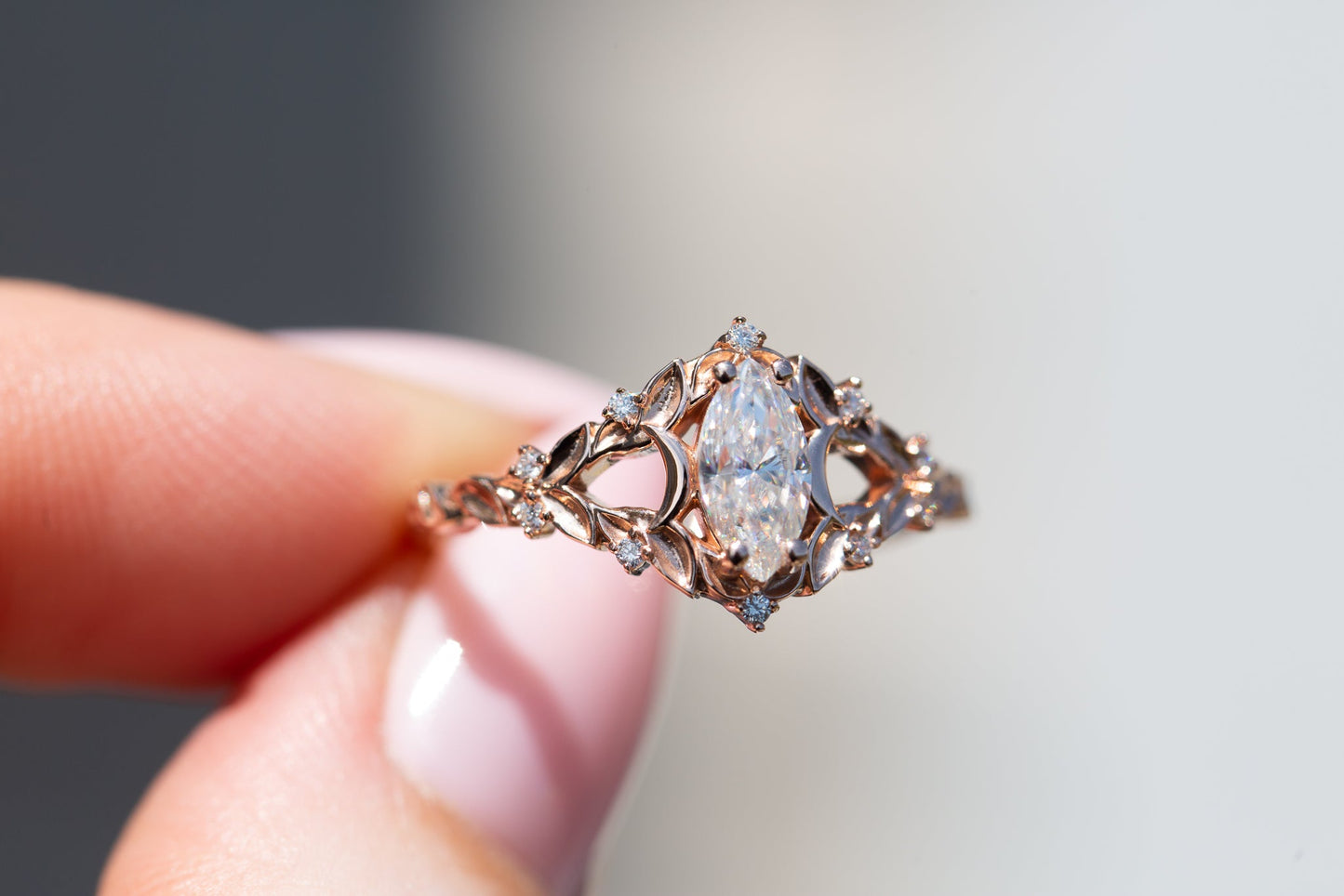 [Oramore Jewelry]Customize your own Briar moon setting with marquise center